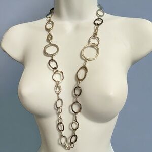 PREMIER DESIGNS Mixed Metals Textured Circle Chain Necklace